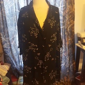 Black long button down shirt